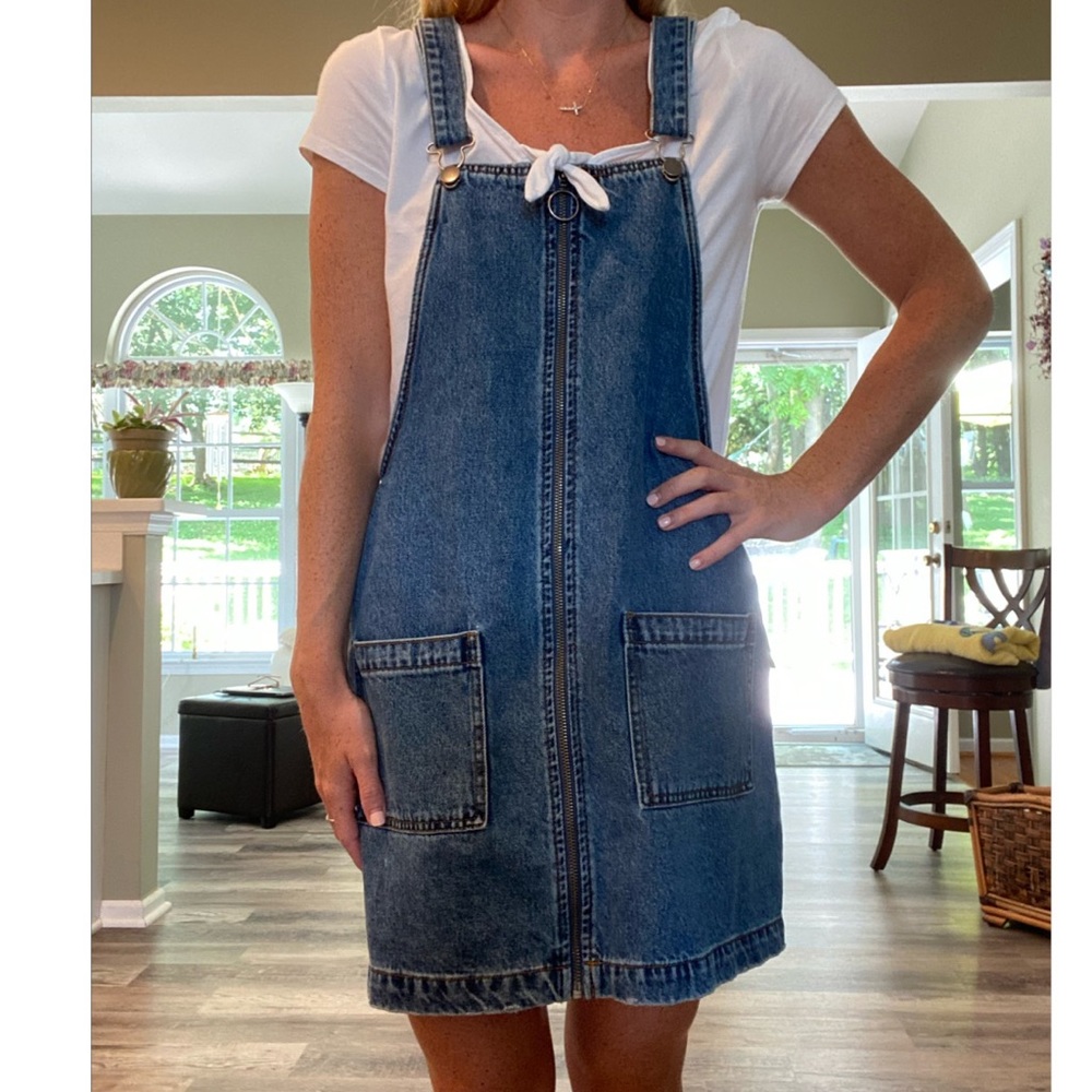 Target jean overall dress with pockets